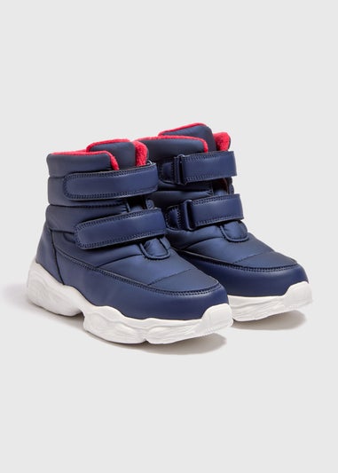 Boys Navy Snow Boots (Younger 8-Older 2)