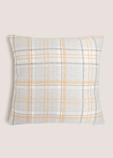 Yellow Check Cushion (43cm x 43cm)