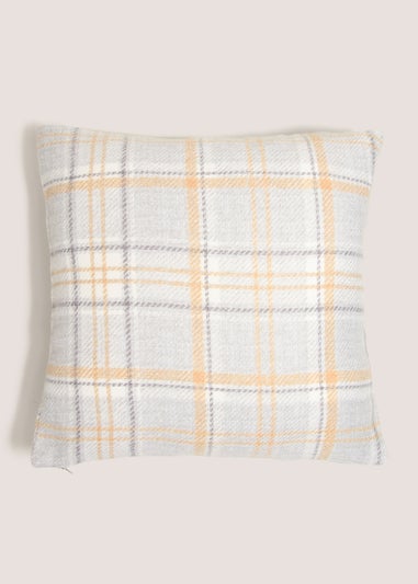 Yellow Check Cushion (43cm x 43cm)