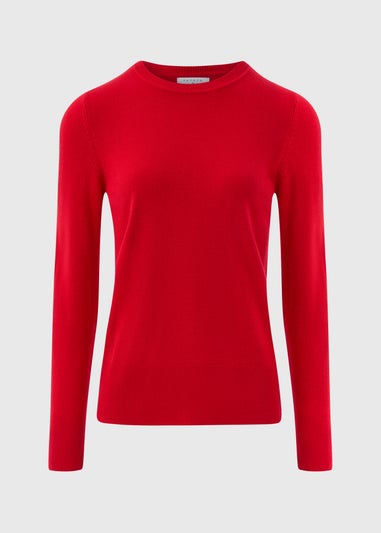 Red Soft Long Sleeve Top