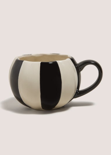 Halloween Striped Pumpkin Mug