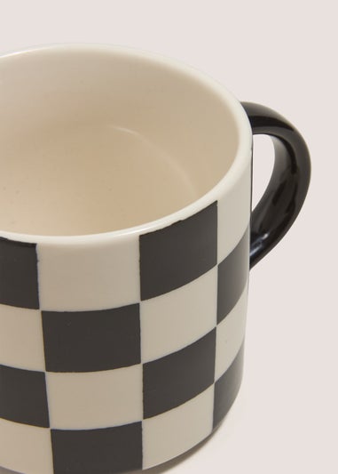 Monochrome Checkerboard Mug (12.3x9x8.3cm)