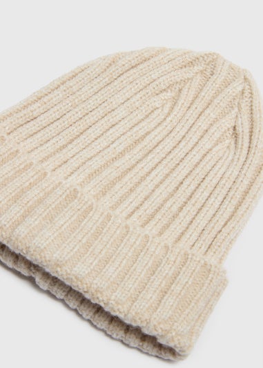 Baby Oatmeal Ribbed Beanie (Newborn-23mths)