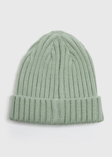 Baby Green Ribbed Beanie (Newborn-23mths)