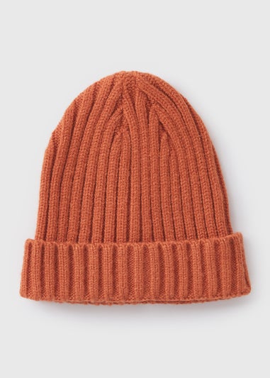 Baby Orange Ribbed Beanie (Newborn-23mths)