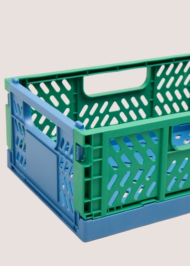 Blue & Green Small Collapsible Crate (210mm x145mm x85mm)