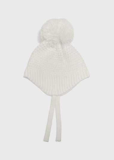 Baby Cream Knit Pom Hat