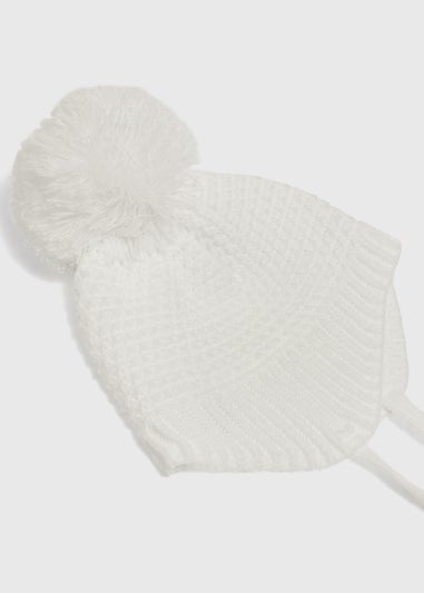 Baby Cream Knit Pom Hat