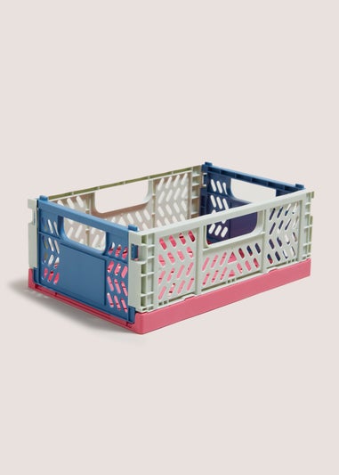 Pink, Green & Blue Small Collapsible Crate (210mmx145mmx85mm)