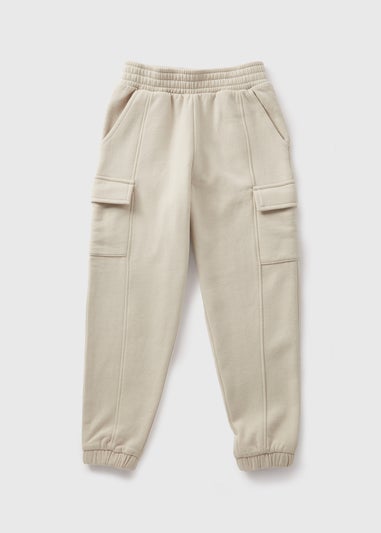 Girls Cream Cargo Jogging Bottoms (7-15yrs)