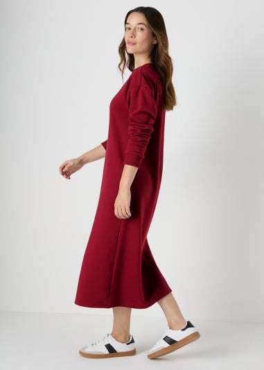 Burgundy Sweater Midi Dress