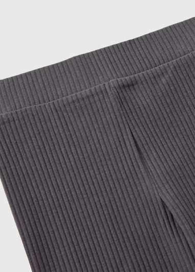 Girls Charcoal Ribbed Leggings (7-15yrs)