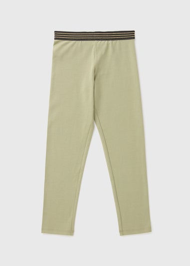 Girls Khaki Lurex Leggings (7-15yrs)