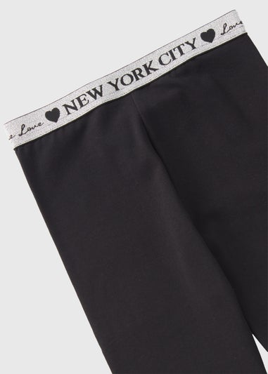 Girls Black Lurex Leggings (7-15yrs)