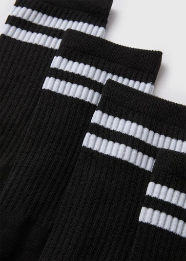 5 Pack Black Sports Socks