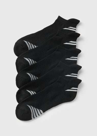 5 Pack Black Trainer Socks