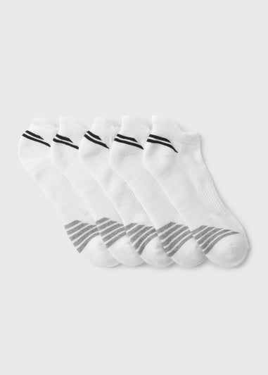 5 Pack White Trainer Socks