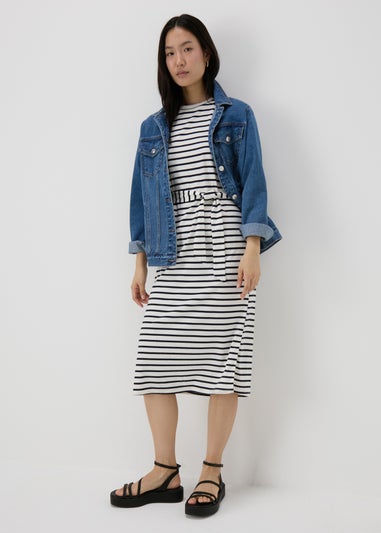 Et Vous Navy Stripe Jersey Dress