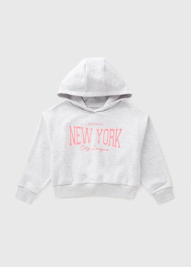 Girls Grey New York Hoodie (7-15yrs)