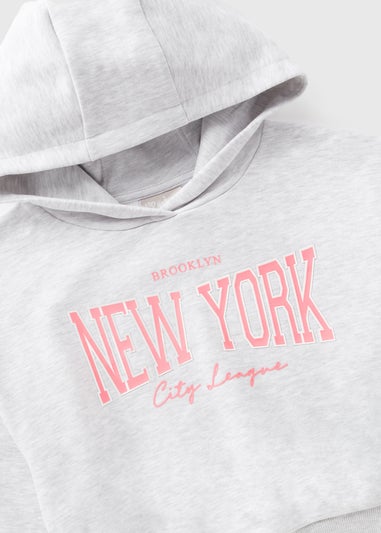 Girls Grey New York Hoodie (7-15yrs)