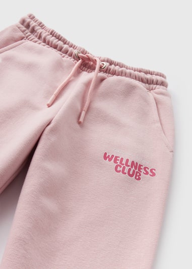 Girls Pink Wellness Club Slogan Joggers (7-15yrs)