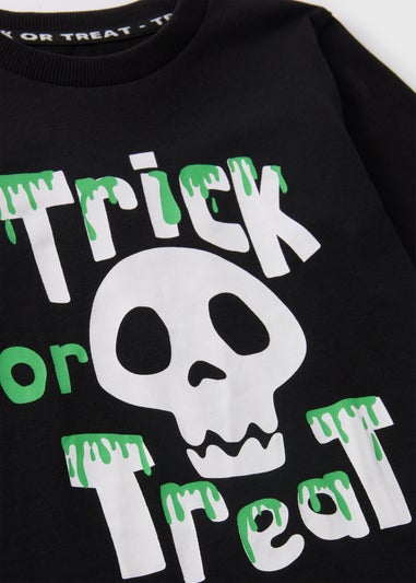 Boys Black Trick Or Treat Halloween T-Shirt (1-7yrs)