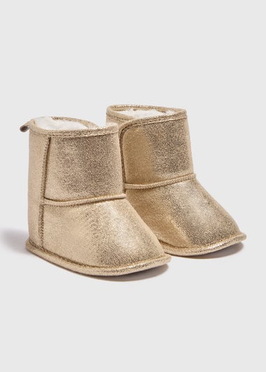 Baby Gold Soft Sole Snug Boots (Newborn-18mths)