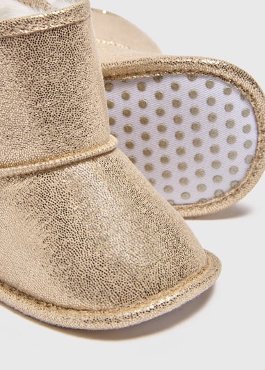 Baby Gold Soft Sole Snug Boots (Newborn-18mths)