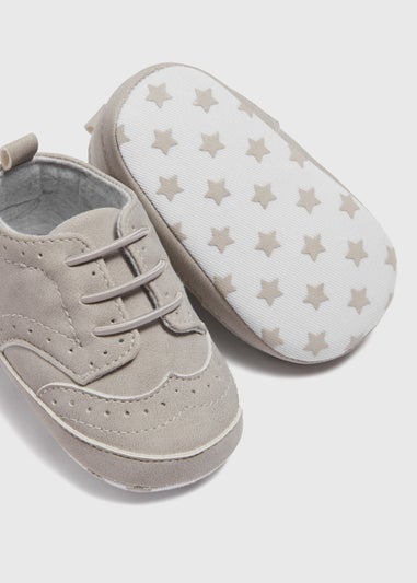 Baby Grey Brogue Shoes (Newborn-18mths)