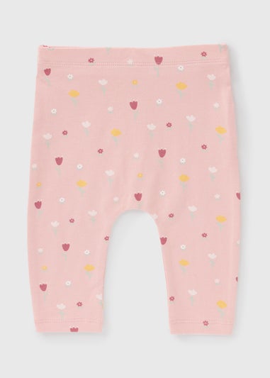 Baby Pink Floral Leggings (Newborn-23mths)