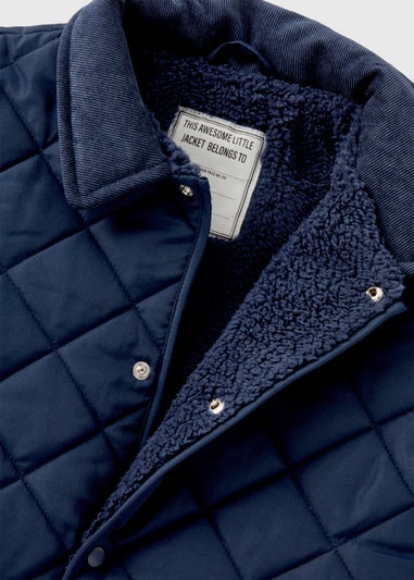 Boys Navy Quilted Jacket (1-7yrs)