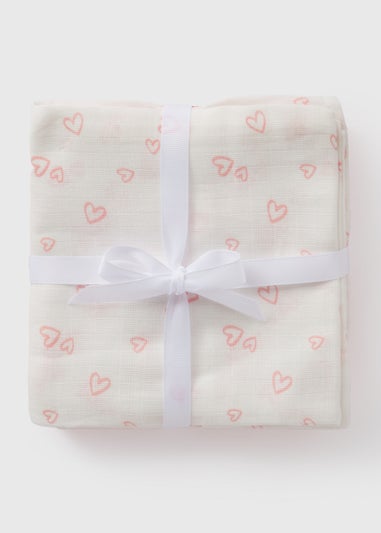 3 Pack Baby Pink Muslin Squares