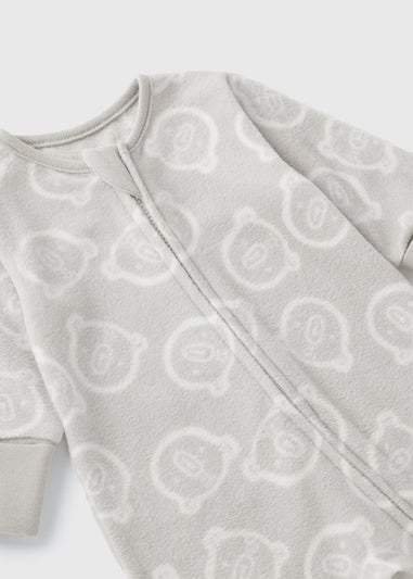 Baby Grey Bear Fleece Sleepsuit (Newborn-18mths)