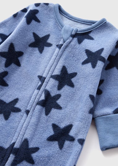 Baby Blue Star Fleece Sleepsuit (Newborn-18mths)