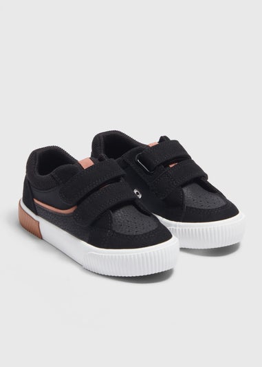 Black PU Trainers (Younger 4-9)