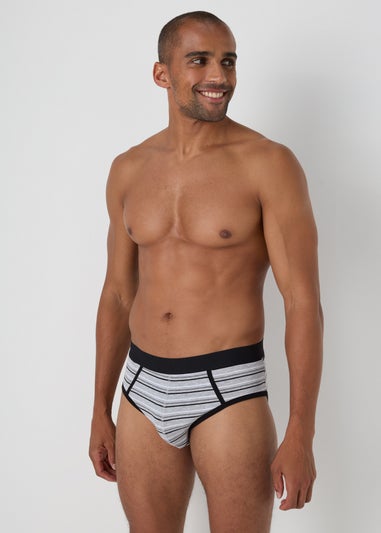 4 Pack Black Patterned Briefs