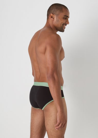 4 Pack Black Multicolour Waistband Briefs