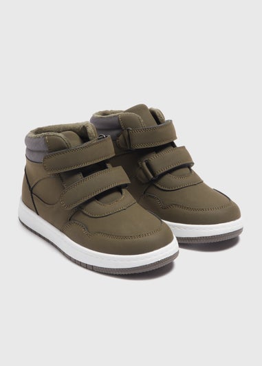 Boys Khaki High Top Shoes (Younger 10-Older 6)