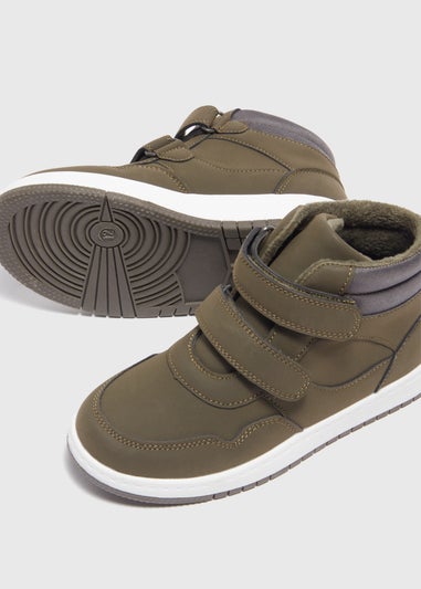 Boys Khaki High Top Shoes (Younger 10-Older 6)