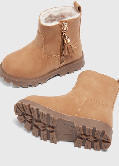 Girls Tan Tassel Boot (Younger 4-12)