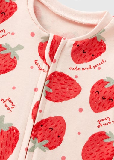 Baby Pink Strawberry Sleepsuit (Newborn-18mths)