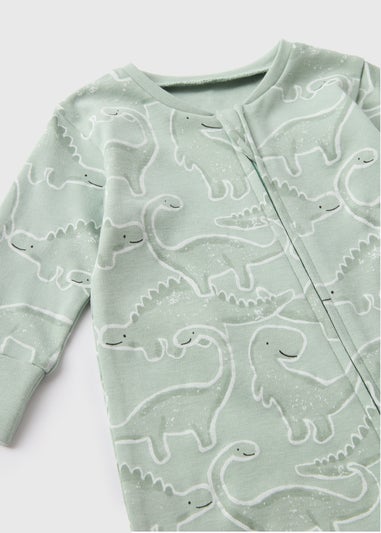 Baby Green Dinosaur Print Sleepsuit (Newborn-18mths)