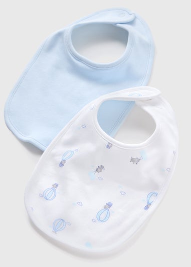 2 Pack Baby Blue Balloon Bibs