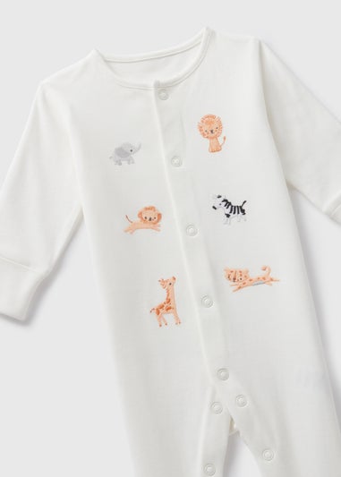 Baby Cream Safari Sleepsuit (Newborn-18mths)