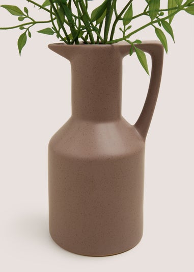 Green Leafy Plant in Brown Jug (34cmx34cmx50cm)