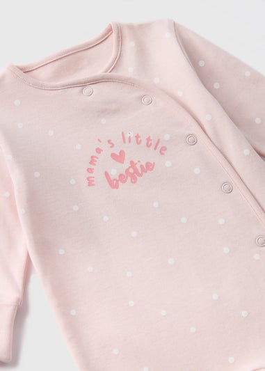 Baby Pink Mama's Little Bestie Sleepsuit (Newborn-18mths)