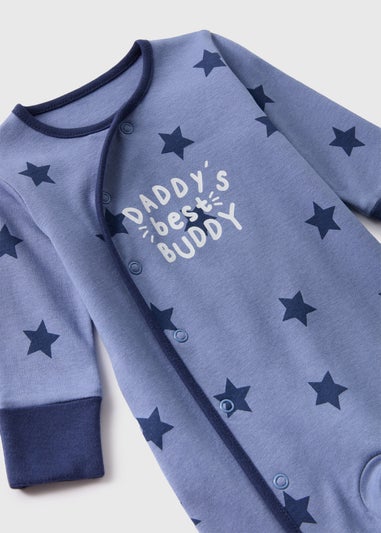 Baby Blue Daddy's Best Buddy Sleepsuit (Newborn-18mths)