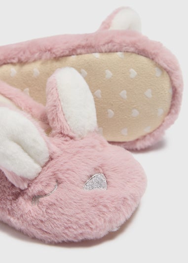 Girls Pink Bunny Ballet Slippers (Younger 4-12)