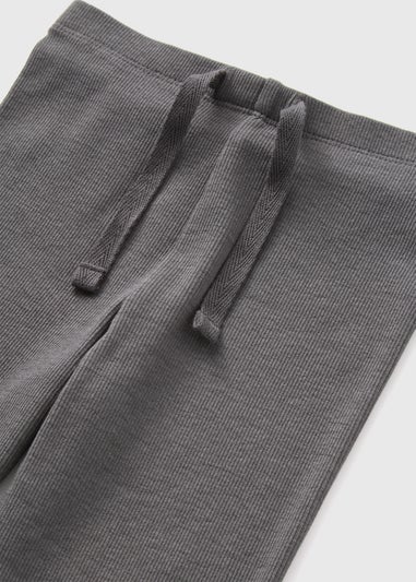 Girls Grey Ribbed Leggings (1-7yrs)