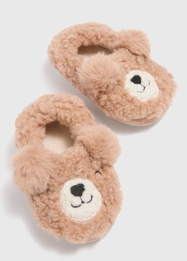 Kids Brown Bear A Line Slippers (Younger 4-12)